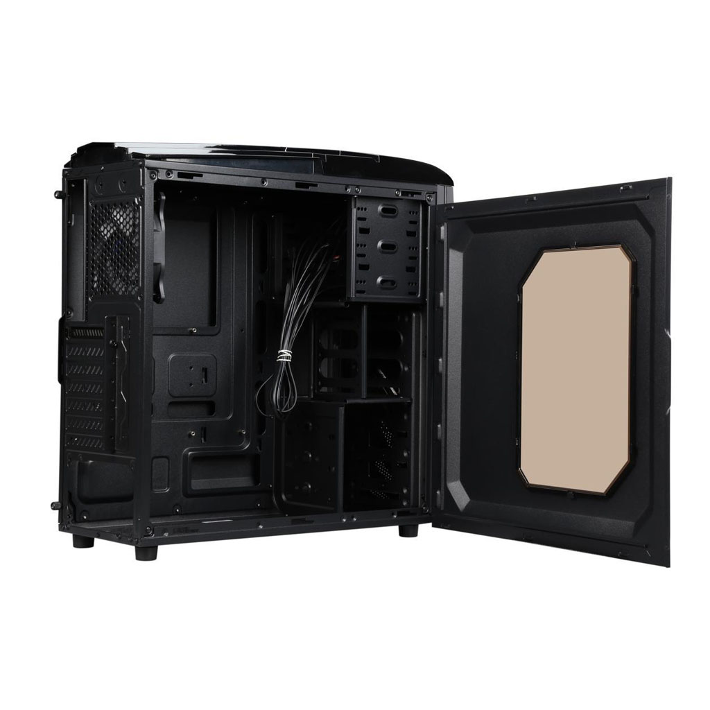 Raidmax Viper II - ATX, Ventana lateral, Abanico de 120mm, 2x USB, Audio & Sonido Frontal, Negro/Rojo